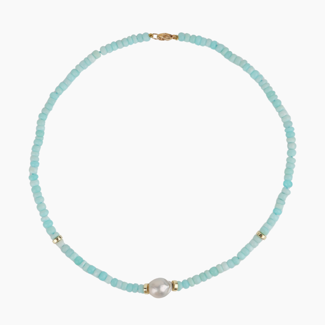 Opal White Pearl Necklace