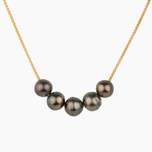 Load image into Gallery viewer, Bomboocha 5 Tahitian Pearl Floating Necklace