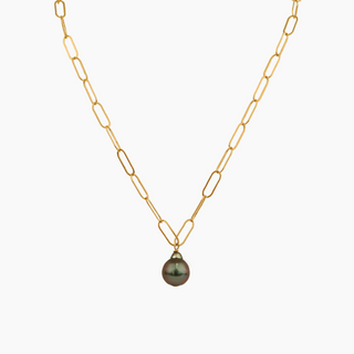 Dana Tahitian Pearl Paperclip Necklace