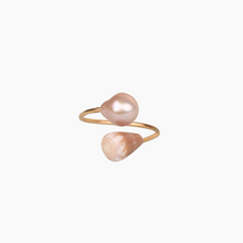 Load image into Gallery viewer, Pink Pearl &amp; Cone Shell Bypass Ring