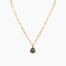 Load image into Gallery viewer, Dana Tahitian Pearl Paperclip Necklace