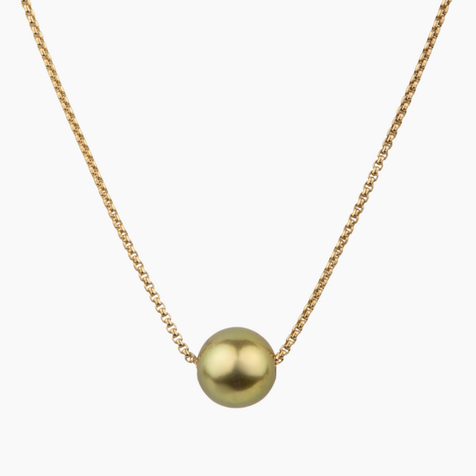 Allison Floating Pistachio Pearl Necklace