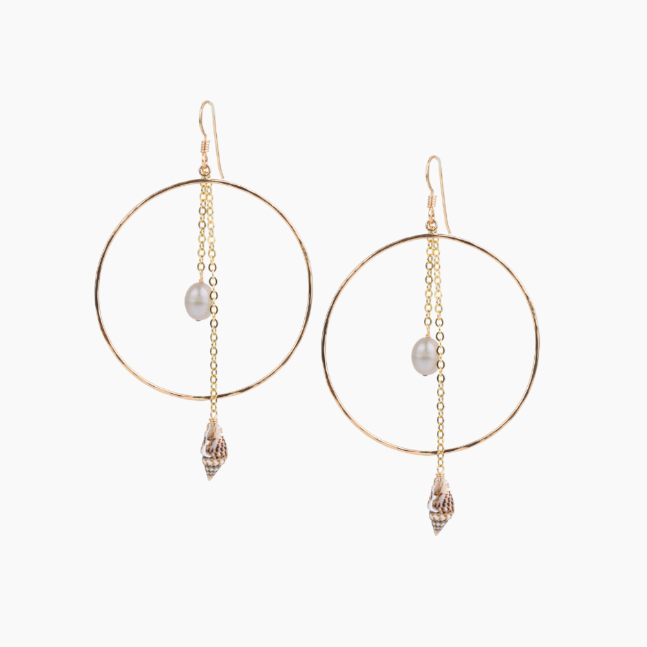 Rory Hoop Shell Earrings