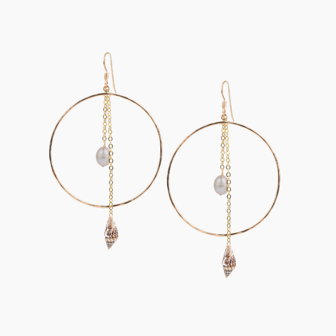 Rory Hoop Shell Earrings