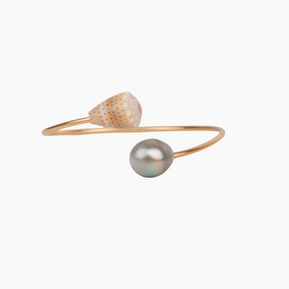 Tahitian Pearl & Cone Shell Cuff