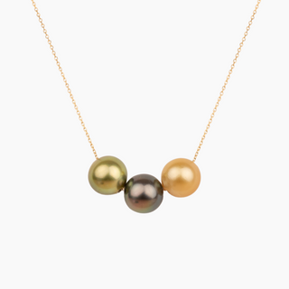 multicolor golden south sea pearl necklace in gold
