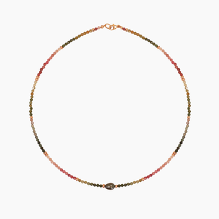 Tourmaline Tahitian Keshi Pearl Necklace