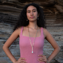 Load image into Gallery viewer, Luxe Long White Flameball Pearl Necklace