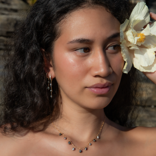 Triple Tahitian Keshi Pearl Huggie