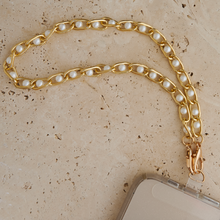 Load image into Gallery viewer, White Pearl Chain Bag Charm