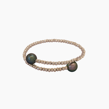 画像をギャラリービューアに読み込む, Silver Hematite Tahitian Pearl Coil Bracelet