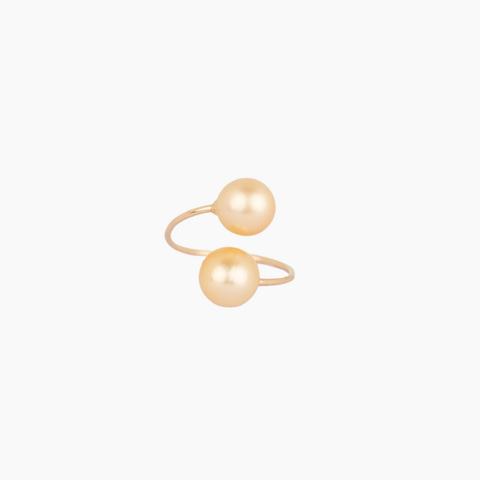Mykonos Golden South Sea Pearl Bypass Ring