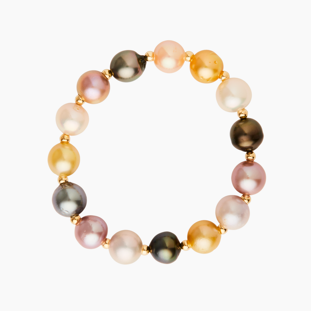 Rainbow Pearl Stretch Bracelet