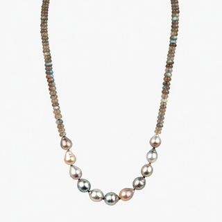 Mana Labradorite Pastel Tahitian Pearl Necklace