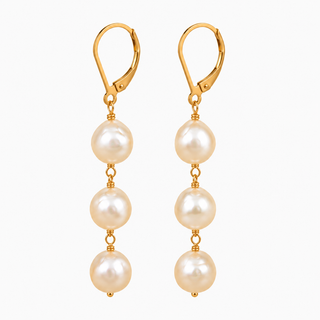 Koi Porcelain Golden South Sea Pearl Earrings