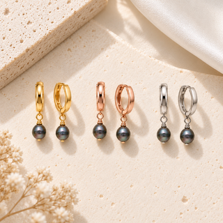 Tahitian Keshi Pearl Huggies