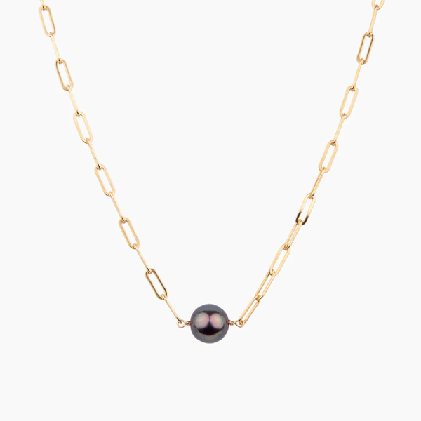 【TommassiniJewelry】Paperclip Chain Pearlネックレス KIKICHIC | Minimalist Jewelry | NYC | Baroque Pearl Free