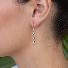 画像をギャラリービューアに読み込む, マリコ アクアマリン タヒチアンパール フープイヤリング