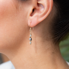 画像をギャラリービューアに読み込む, マリコ アクアマリン タヒチアンパール フープイヤリング