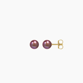 Vibrant AAAA Purple Pearl Stud Earring