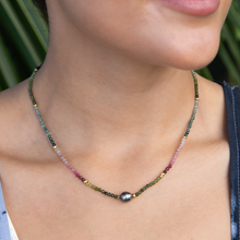 画像をギャラリービューアに読み込む, Tourmaline Tahitian Keshi Pearl Necklace
