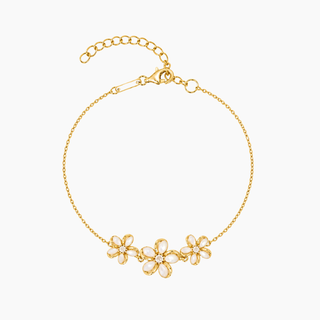Triple Plumeria Gold Bracelet