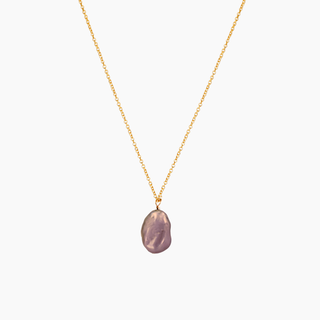 Pink Keshi Pearl on gold chain