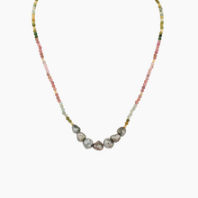 Load image into Gallery viewer, Mini Mana Tourmaline Tahitian Keshi Pearl Necklace