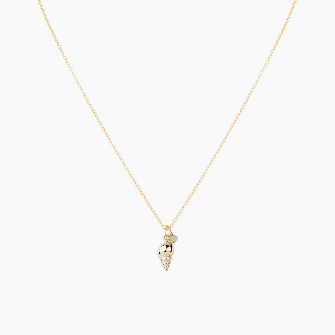 Lara Aquamarine Shell Necklace