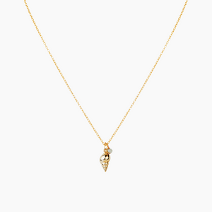 Lara Aquamarine Shell Necklace