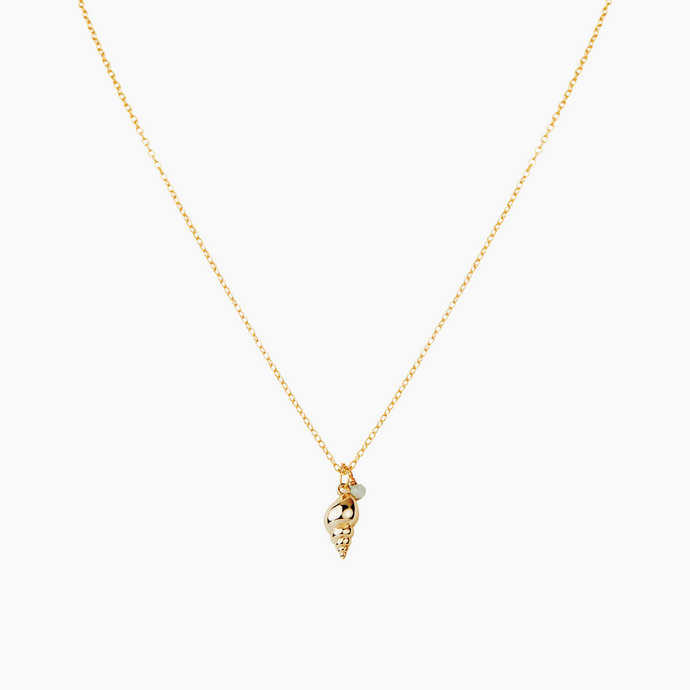 Lara Aquamarine Shell Necklace