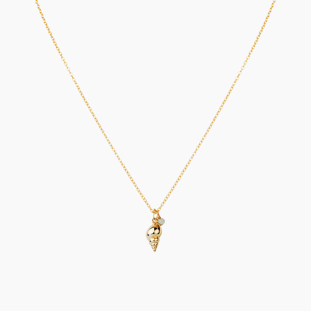Lara Aquamarine Shell Necklace