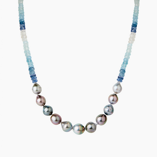 Mana Nui Ombré Aquamarine Tahitian Pearl Necklace