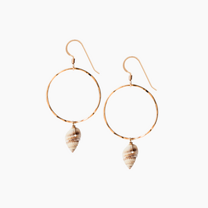 Shell Hoop Drop Earrings