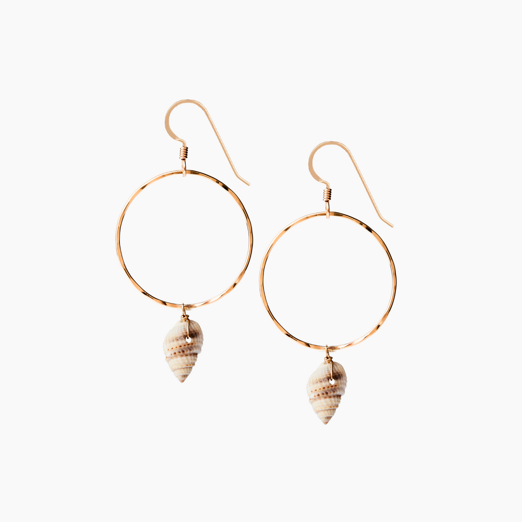 Shell Hoop Drop Earrings