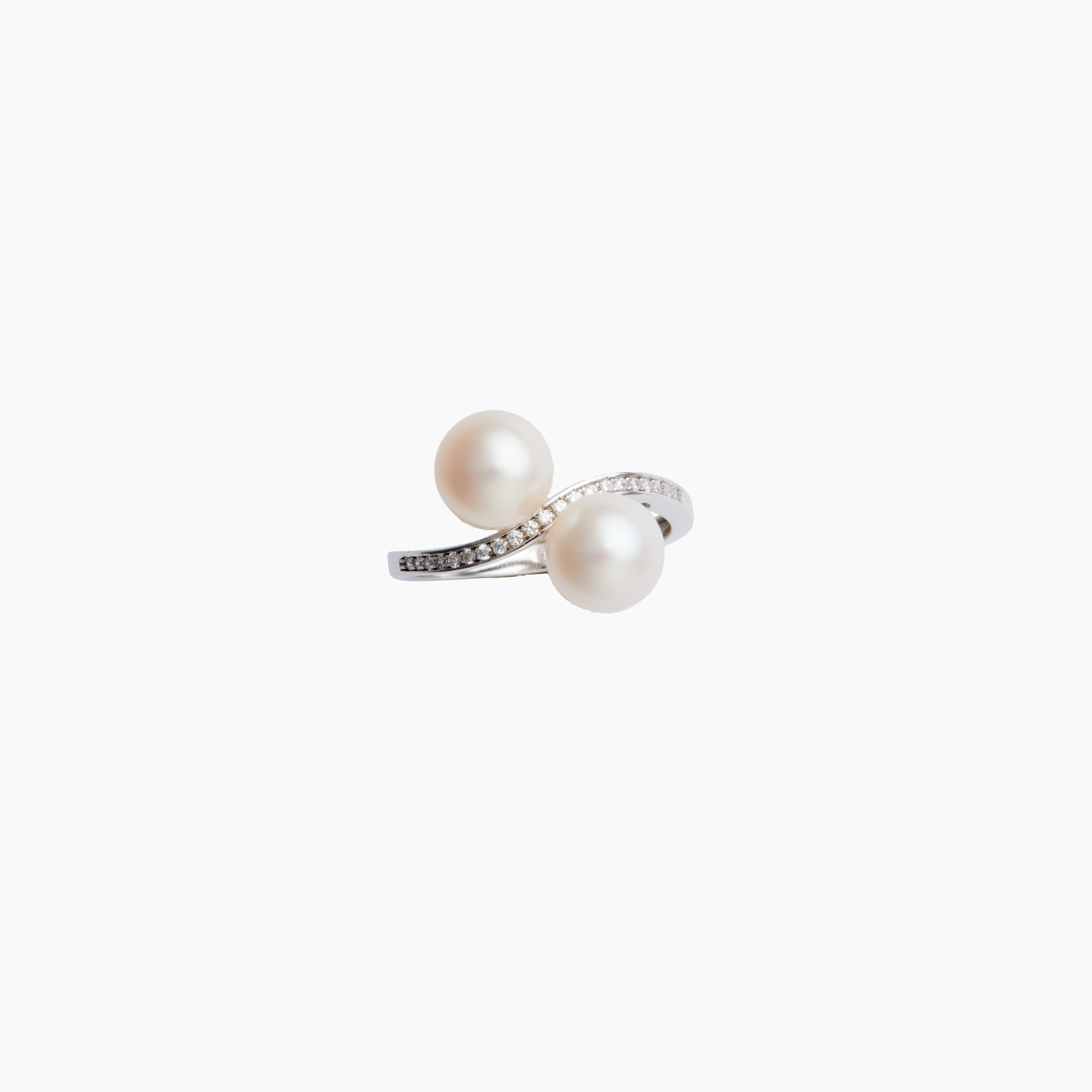 Double White Pearl Ring