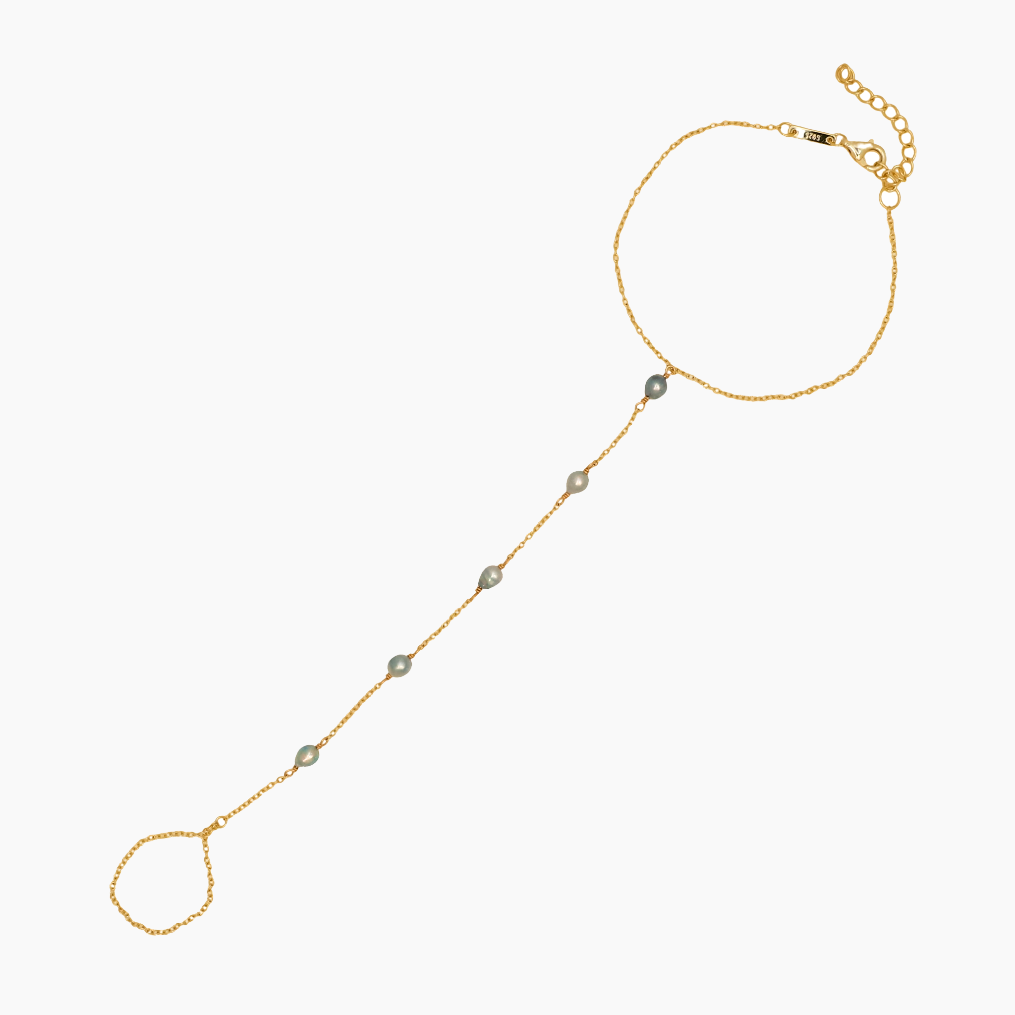 Akoya Keshi Pearl Hand Chain Bracelet