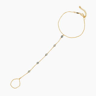 Akoya Keshi Pearl Hand Chain Bracelet