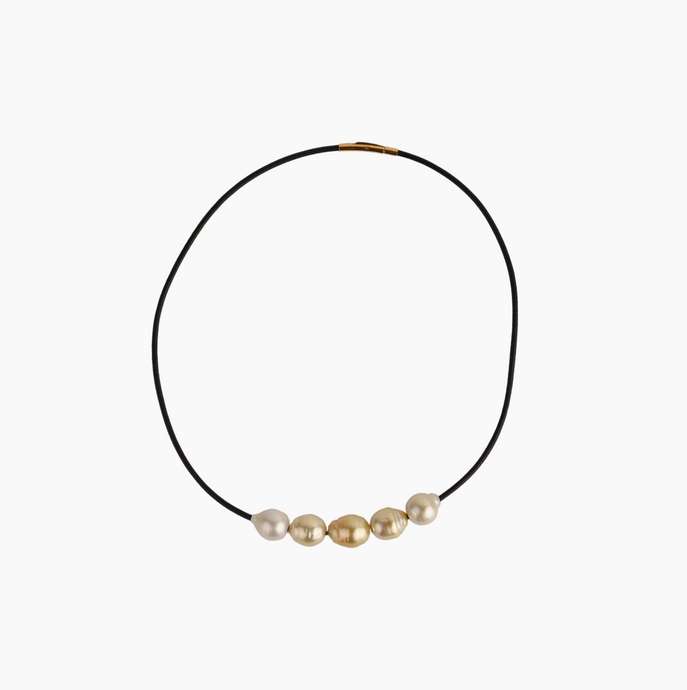 Bond Leather Ombre Golden South Sea Necklace
