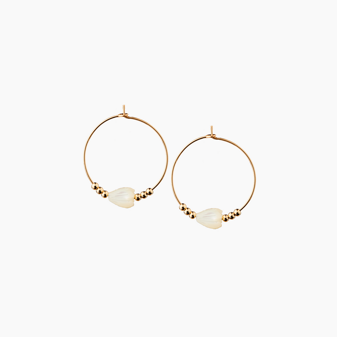Bloom White Pikake Earring