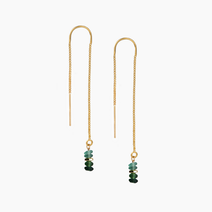 Sea Glass Threader Earrings