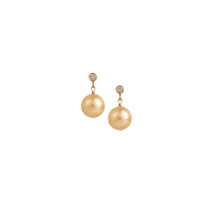 Naomi Golden South Sea Drop Studs