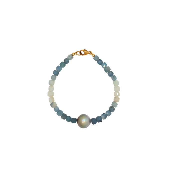 Ombré Aquamarine Tahitian Pearl Bracelet