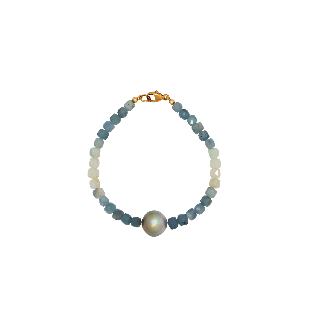 Ombré Aquamarine Tahitian Pearl Bracelet