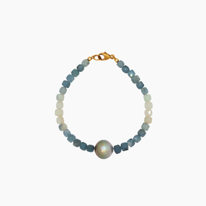 Ombré Aquamarine Tahitian Pearl Bracelet
