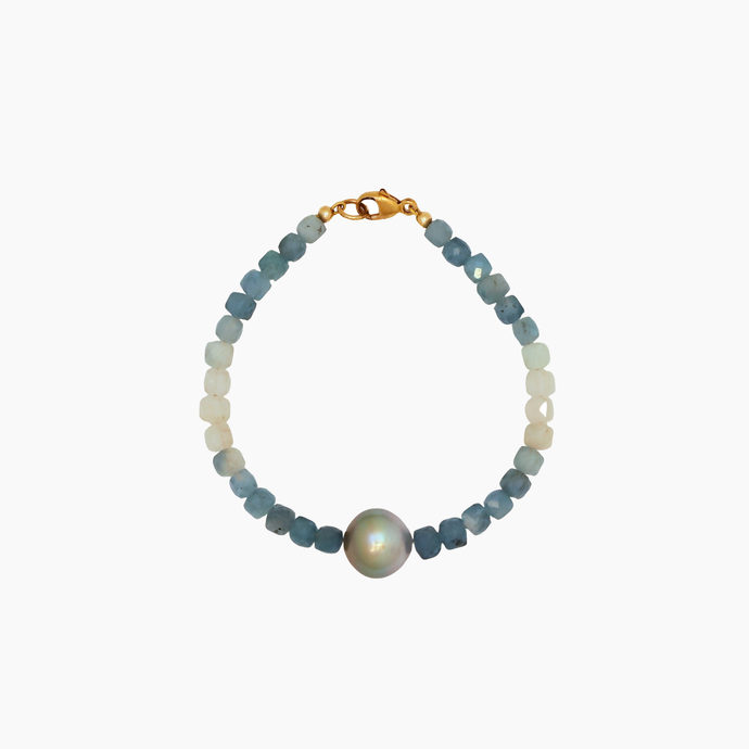 Ombré Aquamarine Tahitian Pearl Bracelet