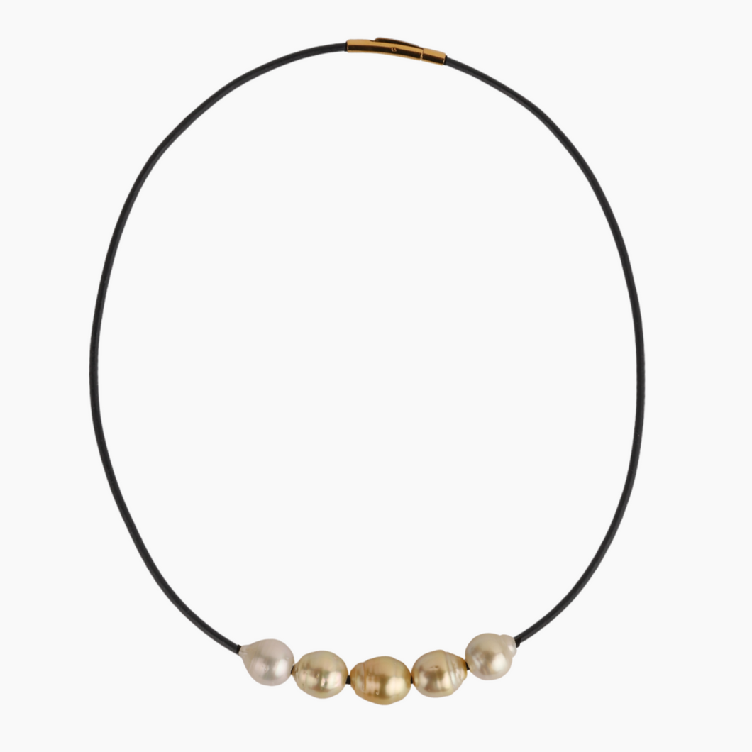 Bond Leather Ombre Golden South Sea Necklace