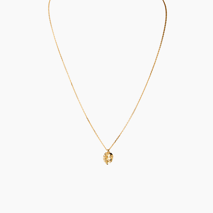Tiny Monstera Necklace