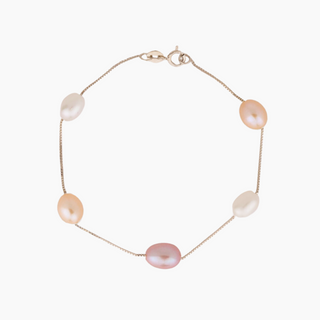 Mari multicolor pearl bracelet in silver  by Misha Hawaii