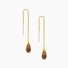 Load image into Gallery viewer, Smokey Quartz Threader Earrings